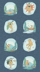 Yeti Set. Go! – 24in Panel | Dark Sky | Ryanmade | Cotton Quilting Fabric