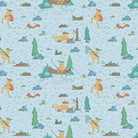 Yeti Set. Go! – Toile | Light Blue | Ryanmade | Cotton Quilting Fabric