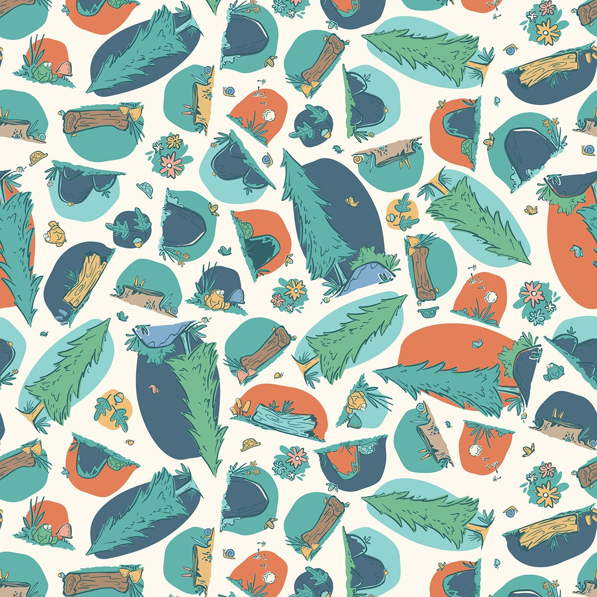 Yeti Set. Go! – Vignettes | Light Cream | Ryanmade | Cotton Quilting Fabric